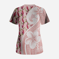 Samoa Teuila Scrub Top Pink Samoan Siapo Motifs LT05 - Polynesian Pride