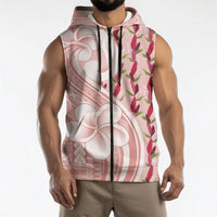 Samoa Teuila Sleeveless Zip Hoodie Pink Samoan Siapo Motifs LT05 - Polynesian Pride