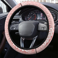 Samoa Teuila Steering Wheel Cover Pink Samoan Siapo Motifs LT05 - Polynesian Pride