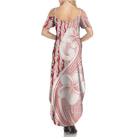 Samoa Teuila Summer Maxi Dress Pink Samoan Siapo Motifs LT05 - Polynesian Pride