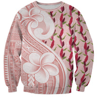 Samoa Teuila Sweatshirt Pink Samoan Siapo Motifs LT05 Unisex Pink - Polynesian Pride