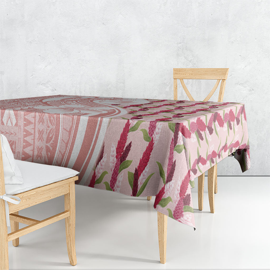 Samoa Teuila Tablecloth Pink Samoan Siapo Motifs LT05 - Polynesian Pride
