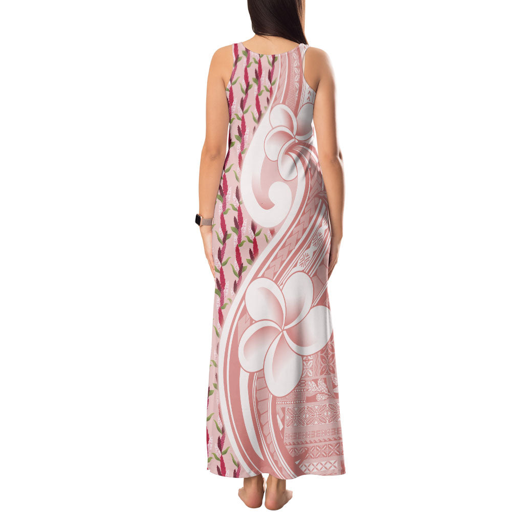 Samoa Teuila Tank Maxi Dress Pink Samoan Siapo Motifs LT05 - Polynesian Pride