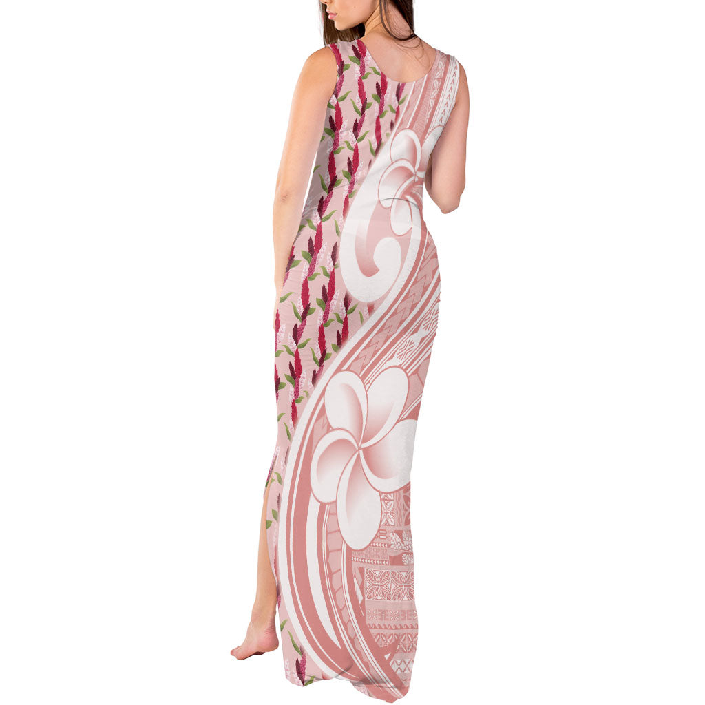 Samoa Teuila Tank Maxi Dress Pink Samoan Siapo Motifs LT05 - Polynesian Pride