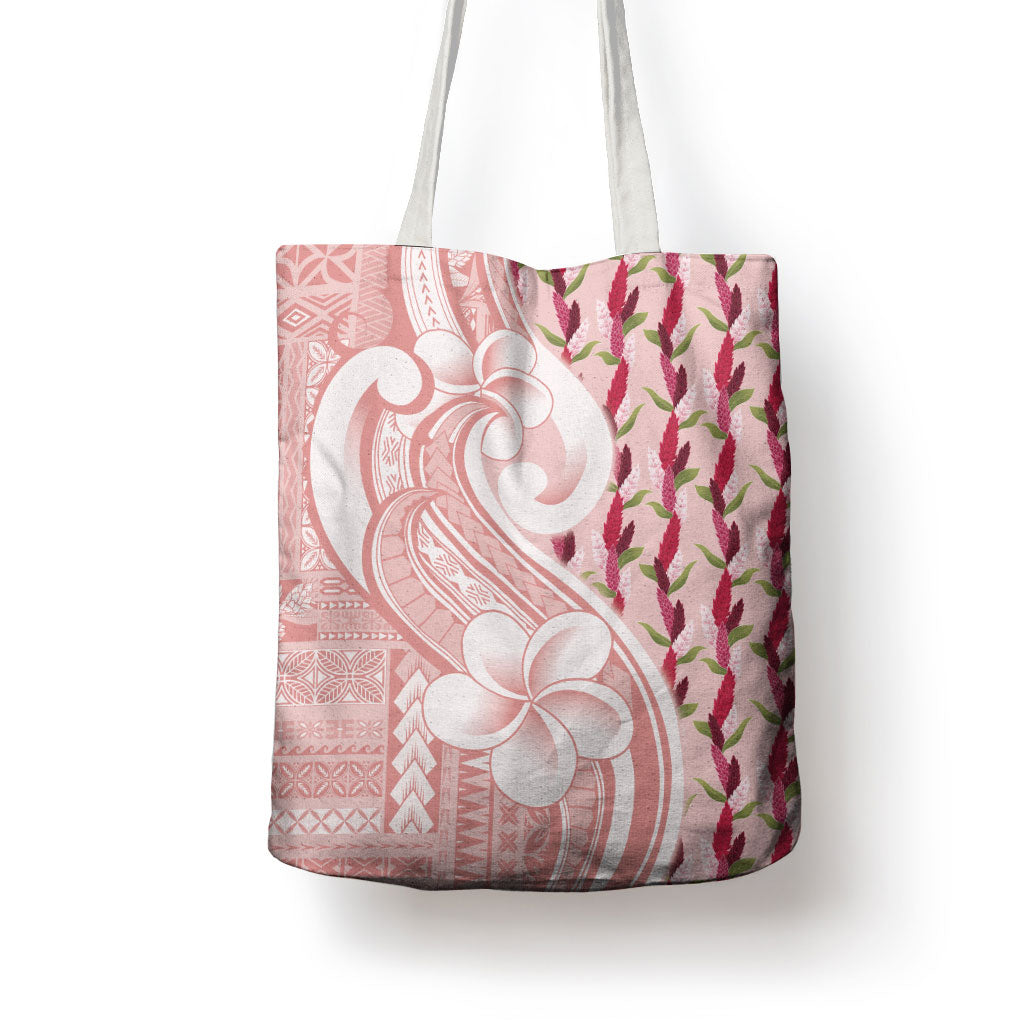 Samoa Teuila Tote Bag Pink Samoan Siapo Motifs LT05 - Polynesian Pride