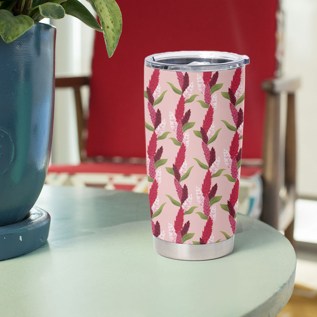 Samoa Teuila Tumbler Cup Pink Samoan Siapo Motifs LT05 - Polynesian Pride