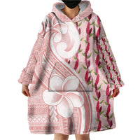 Samoa Teuila Wearable Blanket Hoodie Pink Samoan Siapo Motifs LT05 - Polynesian Pride
