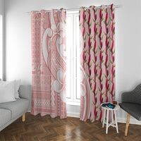 Samoa Teuila Window Curtain Pink Samoan Siapo Motifs LT05 With Grommets Pink - Polynesian Pride