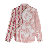 Samoa Teuila Women Casual Shirt Pink Samoan Siapo Motifs LT05 - Polynesian Pride