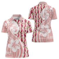 Samoa Teuila Women Polo Shirt Pink Samoan Siapo Motifs LT05 - Polynesian Pride