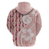 Samoa Teuila Zip Hoodie Pink Samoan Siapo Motifs LT05 - Polynesian Pride