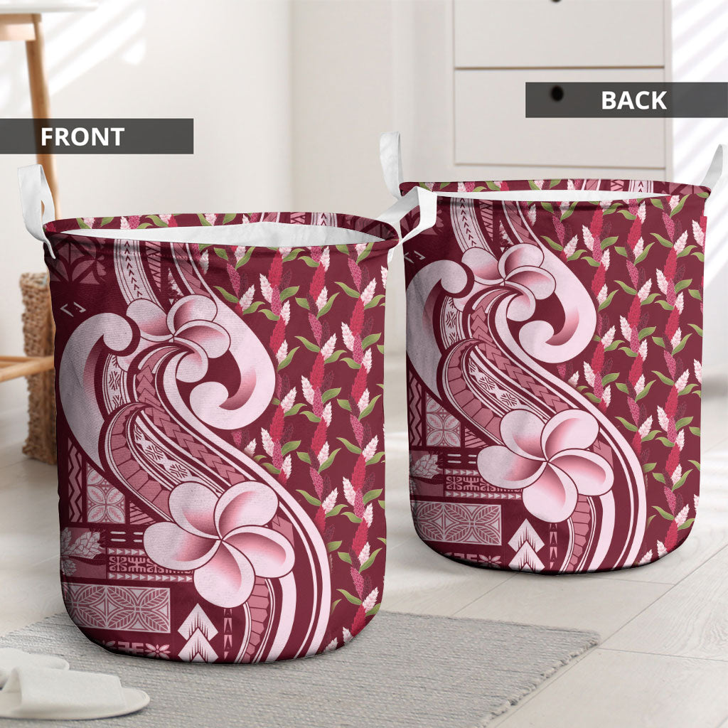 Samoa Teuila Laundry Basket Maroon Samoan Siapo Motifs LT05 - Polynesian Pride