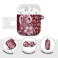 Samoa Teuila AirPods Case Maroon Samoan Siapo Motifs LT05 - Polynesian Pride