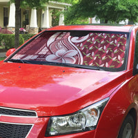 Samoa Teuila Auto Sun Shade Maroon Samoan Siapo Motifs LT05 - Polynesian Pride