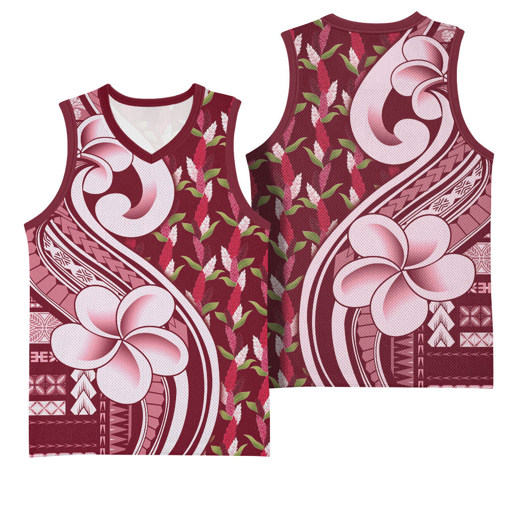 Samoa Teuila Basketball Jersey Maroon Samoan Siapo Motifs LT05 - Polynesian Pride