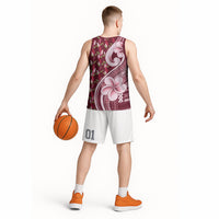 Samoa Teuila Basketball Jersey Maroon Samoan Siapo Motifs LT05 - Polynesian Pride