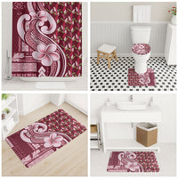 Samoa Teuila Bathroom Set Maroon Samoan Siapo Motifs LT05 - Polynesian Pride