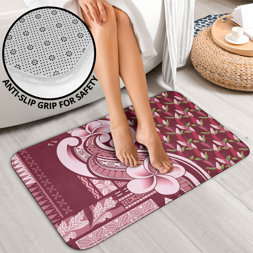 Samoa Teuila Bathroom Set Maroon Samoan Siapo Motifs LT05 - Polynesian Pride