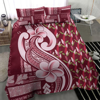 Samoa Teuila Bedding Set Maroon Samoan Siapo Motifs LT05 - Polynesian Pride