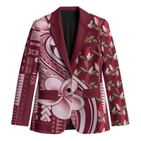 Samoa Teuila Blazer Maroon Samoan Siapo Motifs LT05 Unisex Maroon - Polynesian Pride