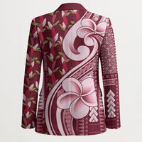 Samoa Teuila Blazer Maroon Samoan Siapo Motifs LT05 - Polynesian Pride