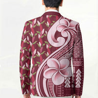 Samoa Teuila Blazer Maroon Samoan Siapo Motifs LT05 - Polynesian Pride