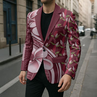 Samoa Teuila Blazer Maroon Samoan Siapo Motifs LT05 - Polynesian Pride