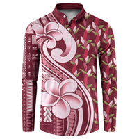 Samoa Teuila Button Sweatshirt Maroon Samoan Siapo Motifs LT05 Maroon - Polynesian Pride