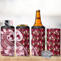Samoa Teuila 4 in 1 Can Cooler Tumbler Maroon Samoan Siapo Motifs LT05 - Polynesian Pride