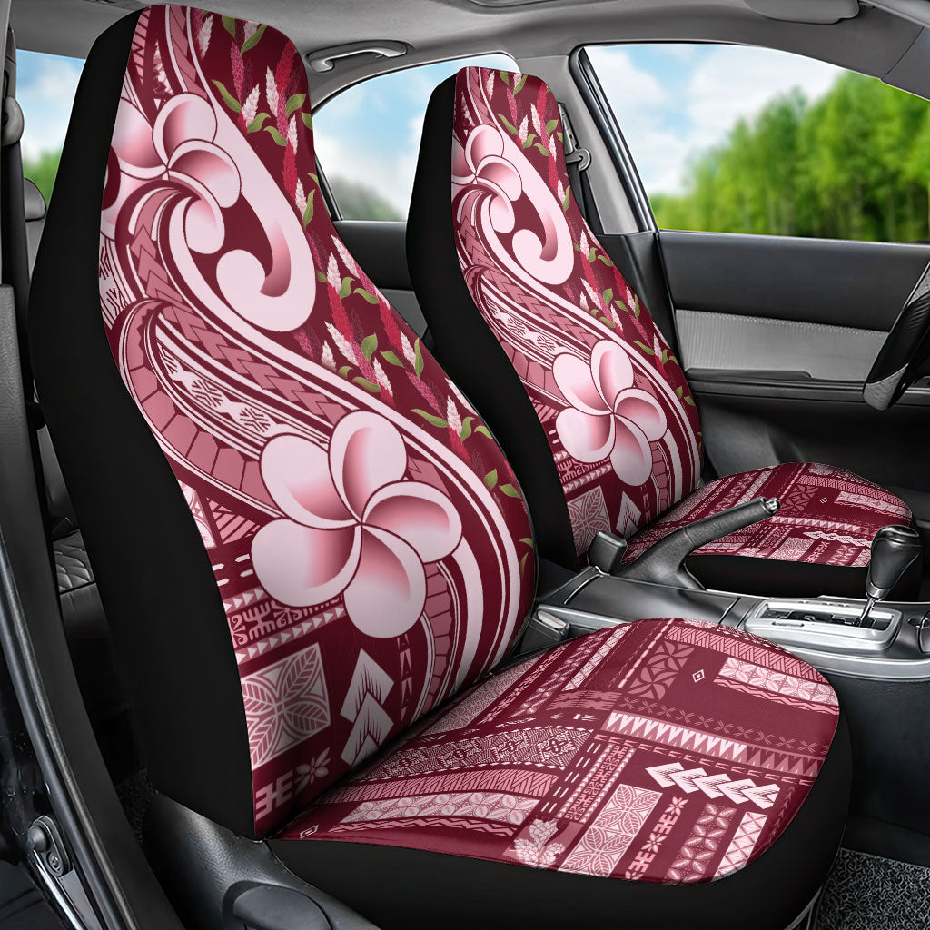 Samoa Teuila Car Seat Cover Maroon Samoan Siapo Motifs LT05 - Polynesian Pride