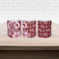 Samoa Teuila Ceramic Mug Maroon Samoan Siapo Motifs LT05 - Polynesian Pride