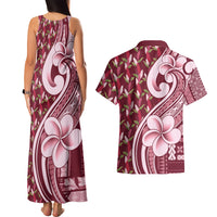 Samoa Teuila Couples Matching Tank Maxi Dress and Hawaiian Shirt Maroon Samoan Siapo Motifs LT05 - Polynesian Pride