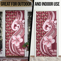 Samoa Teuila Door Cover Maroon Samoan Siapo Motifs LT05 - Polynesian Pride