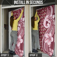 Samoa Teuila Door Cover Maroon Samoan Siapo Motifs LT05 - Polynesian Pride