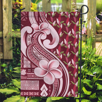 Samoa Teuila Garden Flag Maroon Samoan Siapo Motifs LT05 Garden Flag Maroon - Polynesian Pride