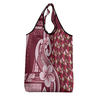 Samoa Teuila Grocery Bag Maroon Samoan Siapo Motifs LT05 - Polynesian Pride