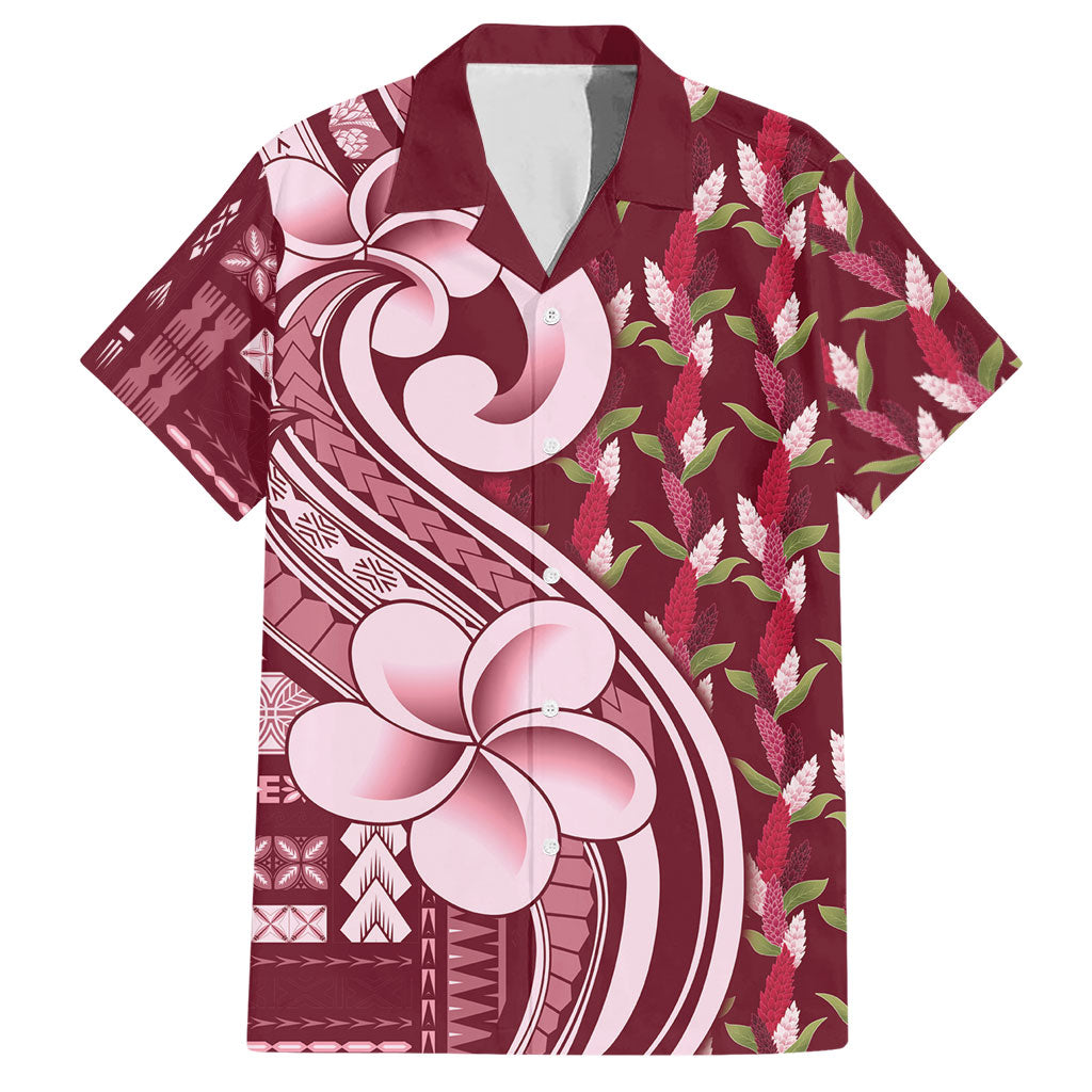 Samoa Teuila Hawaiian Shirt Maroon Samoan Siapo Motifs LT05 Maroon - Polynesian Pride
