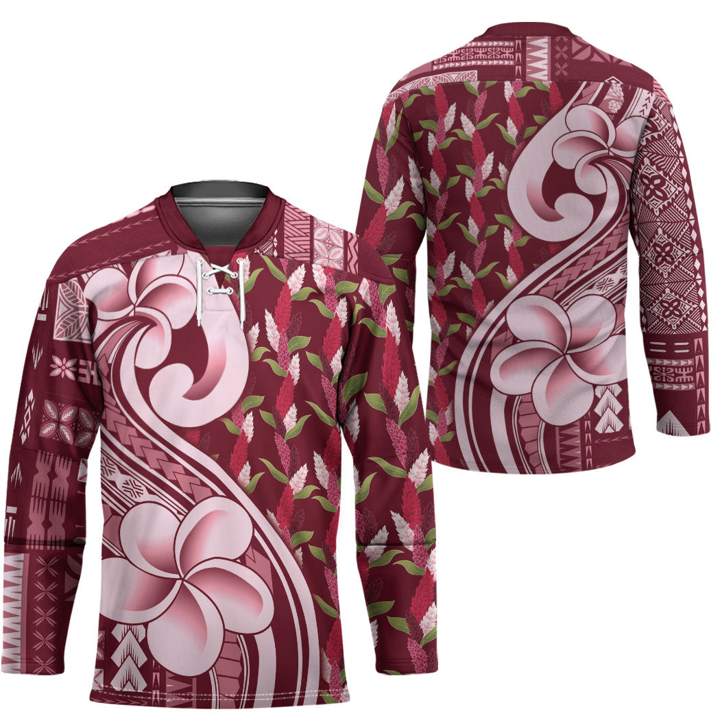 Samoa Teuila Hockey Jersey Maroon Samoan Siapo Motifs LT05 - Polynesian Pride