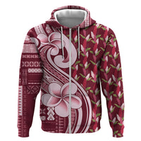 Samoa Teuila Hoodie Maroon Samoan Siapo Motifs LT05 Zip Hoodie Maroon - Polynesian Pride