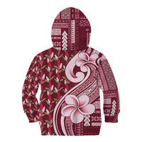 Samoa Teuila Kid Hoodie Maroon Samoan Siapo Motifs LT05 - Polynesian Pride