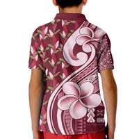 Samoa Teuila Kid Polo Shirt Maroon Samoan Siapo Motifs LT05 - Polynesian Pride