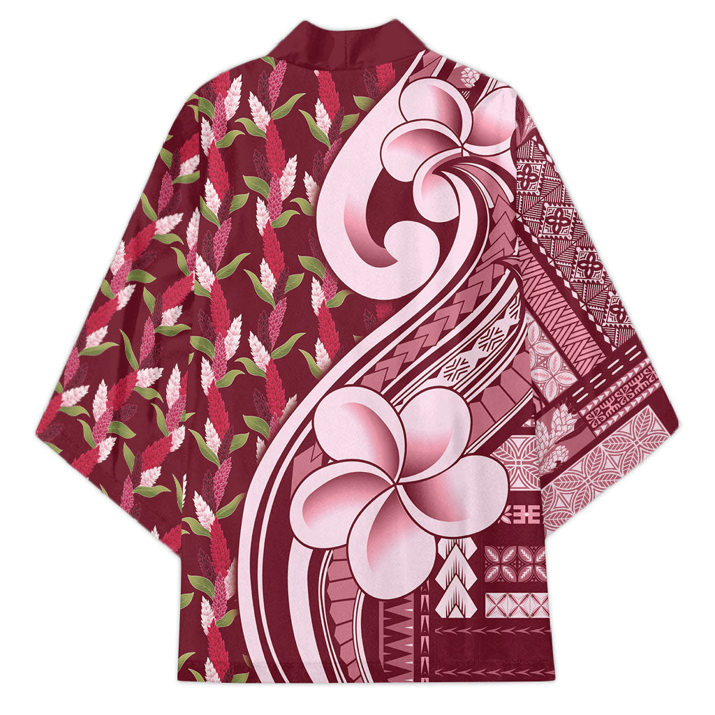 Samoa Teuila Kimono Maroon Samoan Siapo Motifs LT05 - Polynesian Pride