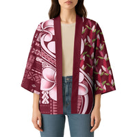 Samoa Teuila Kimono Maroon Samoan Siapo Motifs LT05 - Polynesian Pride