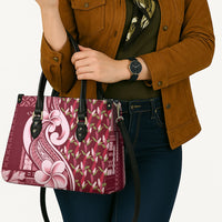 Samoa Teuila Leather Bag Maroon Samoan Siapo Motifs LT05 - Polynesian Pride
