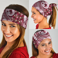 Samoa Teuila Neck Gaiter Maroon Samoan Siapo Motifs LT05 - Polynesian Pride