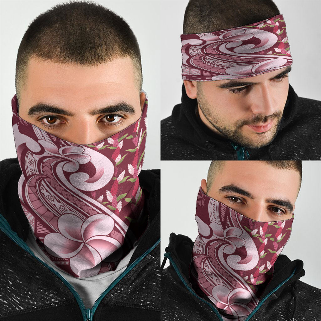 Samoa Teuila Neck Gaiter Maroon Samoan Siapo Motifs LT05 - Polynesian Pride