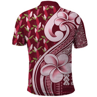 Samoa Teuila Polo Shirt Maroon Samoan Siapo Motifs LT05 - Polynesian Pride