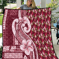 Samoa Teuila Quilt Maroon Samoan Siapo Motifs LT05 Maroon - Polynesian Pride