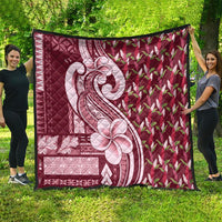 Samoa Teuila Quilt Maroon Samoan Siapo Motifs LT05 - Polynesian Pride