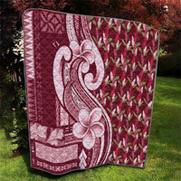 Samoa Teuila Quilt Maroon Samoan Siapo Motifs LT05 - Polynesian Pride